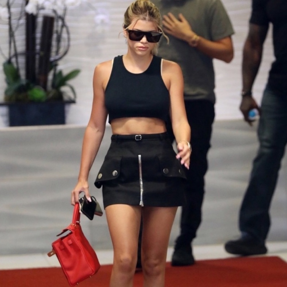 Moto Vegan Leather Mini skirt Edgy zippers M